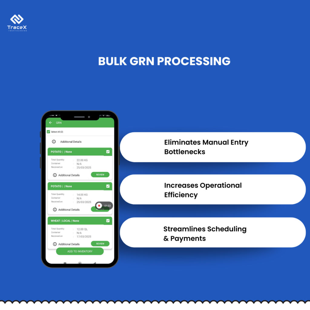 bulk grn processing, bulk grn feature